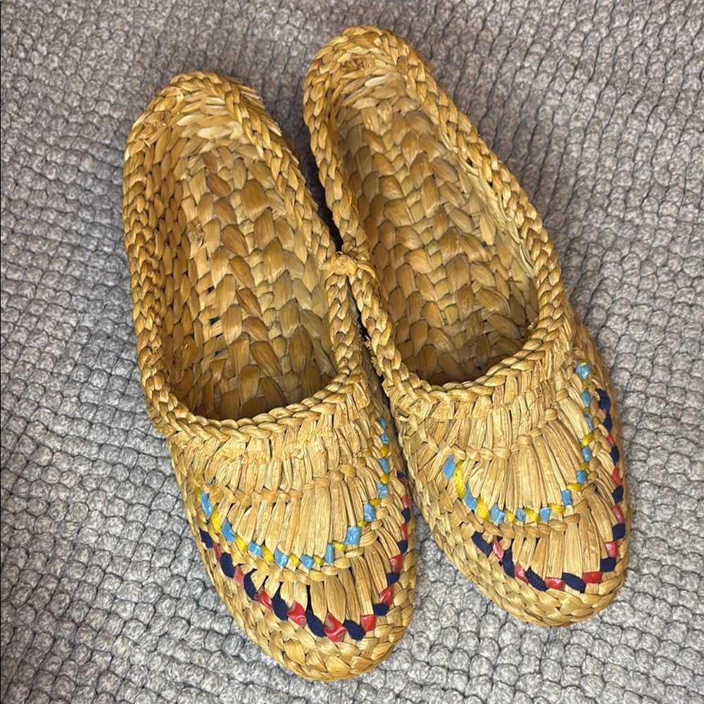 Handwoven Tan Slip-On Loafers
